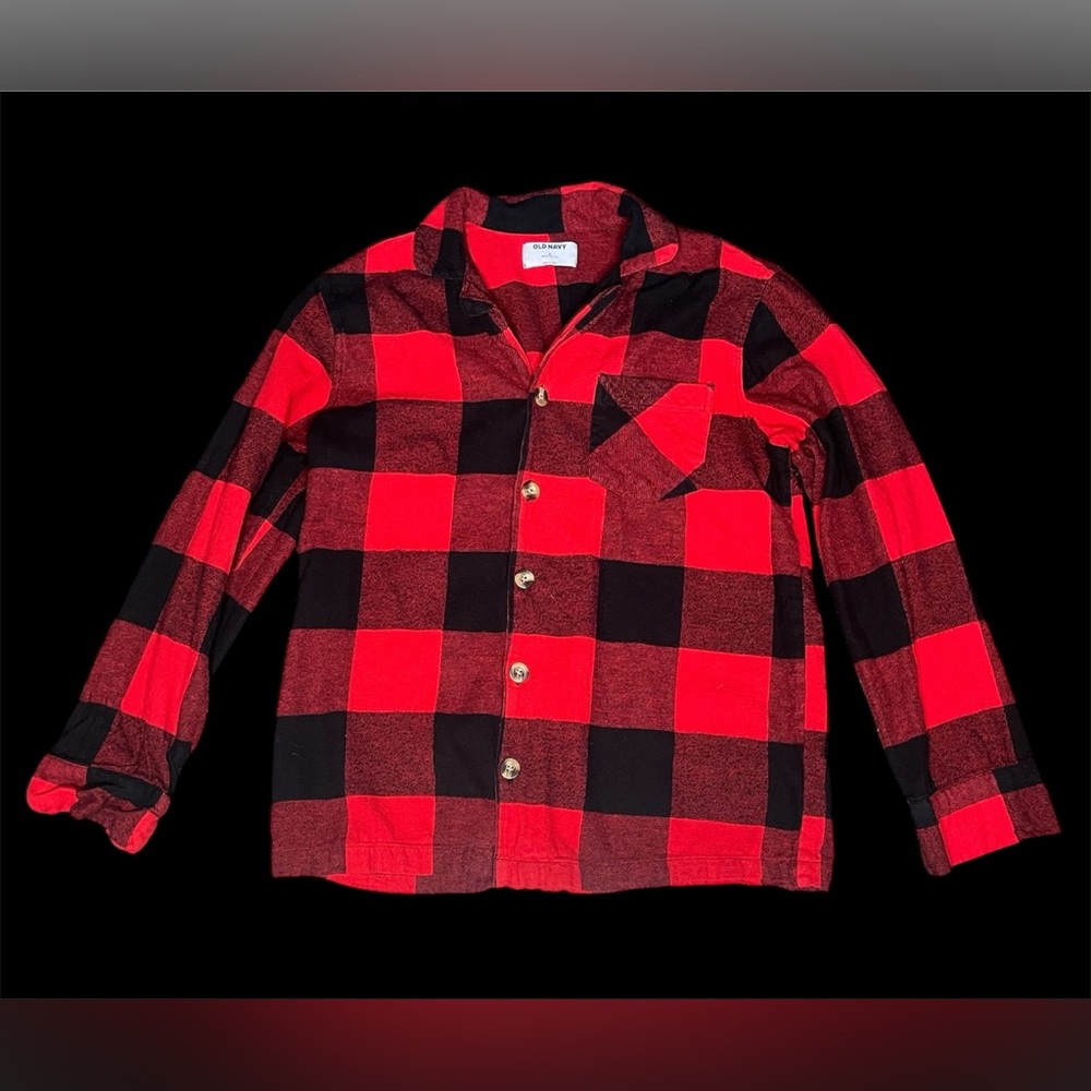Old Navy Sz S Red Buffalo Plaid Soft Button Down 100% Cotton Shirt.